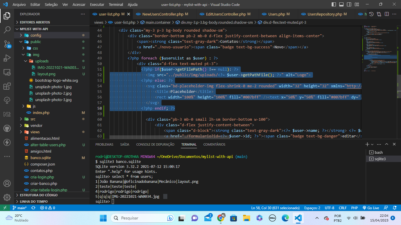 Imagem do vscode para exibir a miniatura