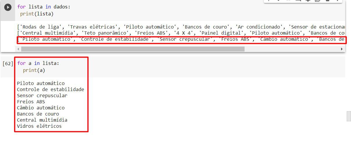 Pessoa, fiquei com uma dúvida quando percorrir o último for na lista, ele me retorna apenas os dados da última lista. Pq não me retornou todos os itens? 