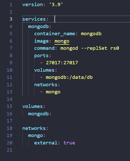 Print do docker-compose com mongodb