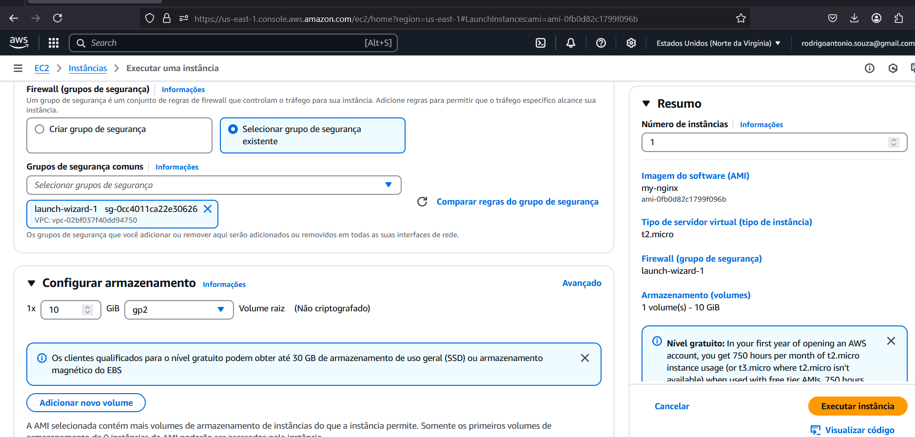 Não aparece o grupo de segurança Acesso-web, somente o Default