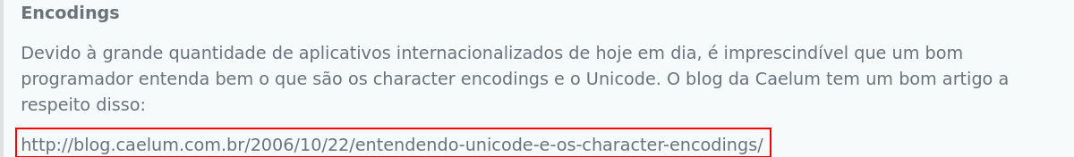 Imagem sobre o material de referência a respeito de encodings