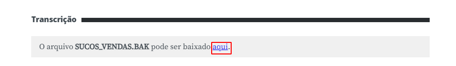 arquivos para recuperar o ambiente