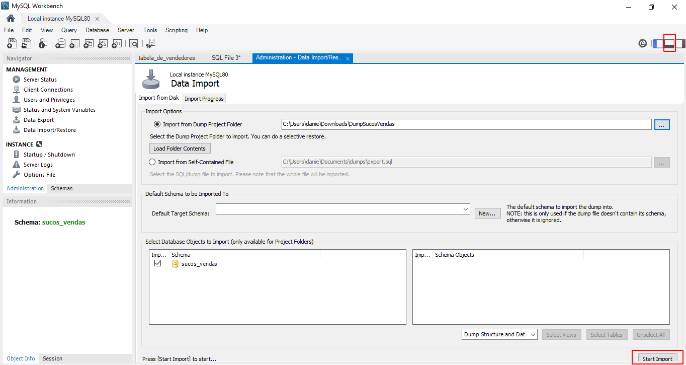 Configurando a tela do Workbench