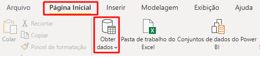 Na página principal, acessando Obter Dados