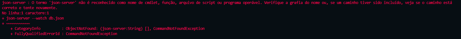 erro no terminal