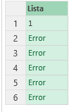 Lista com 6 registros, representando o retorno da função