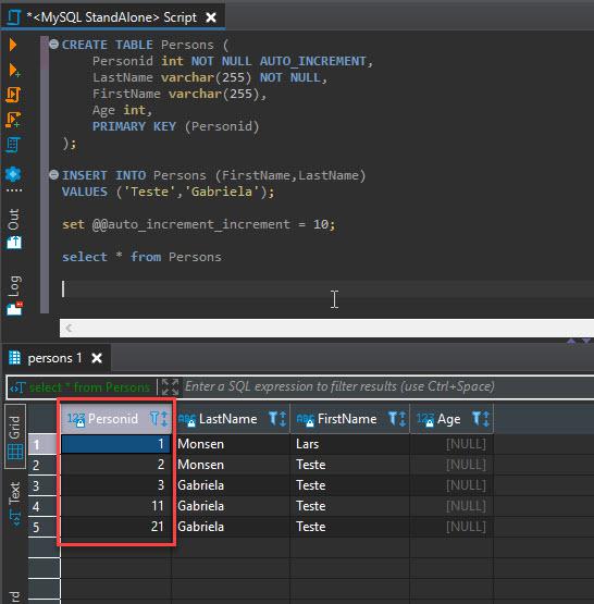 Auto_Increment no MySQL