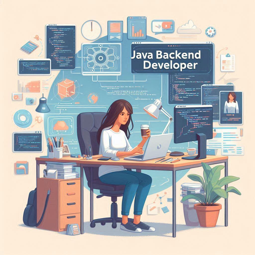 Imagem com mulher trabalhando com desenvolvimento back end