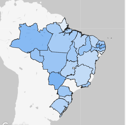 Mapa preenchido Google Data Studio