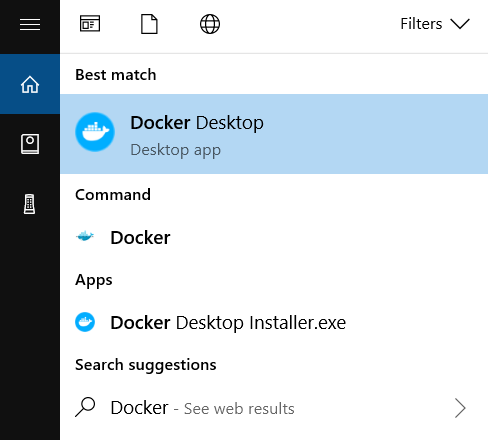 Imagem mostrando o aplicativo Docker Desktop no windows
