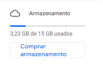 Imagem da barra de armazenamento do Google Drive