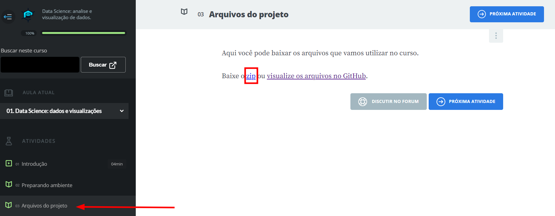 Atividade Arquivos do projeto
