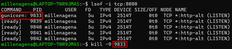 alt text: captura de tela do temrinal executando os comandos apresentados anteriormente