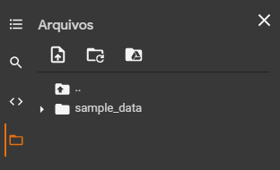 Imagem da barra lateral esqueda do google colab