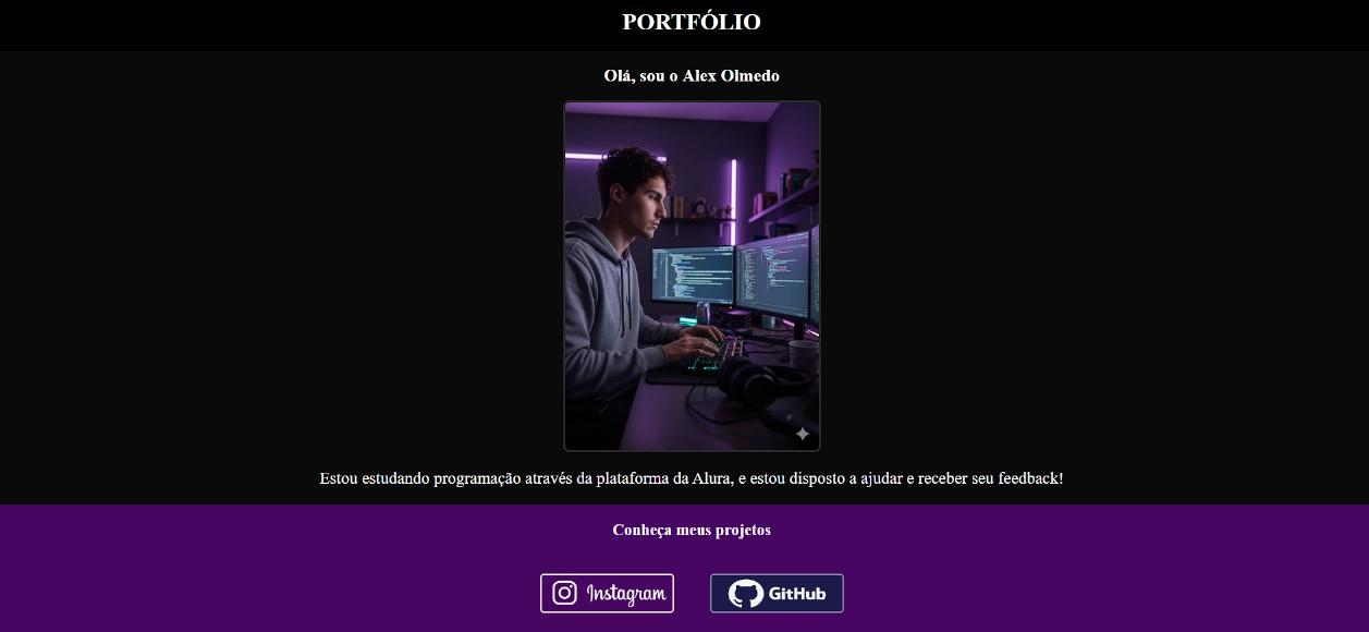 Imagem do portfólio com hover do GitHub ativado