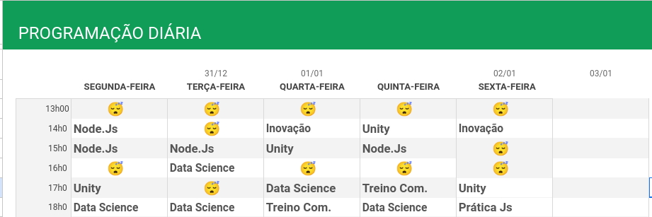Plano de estudo 