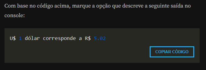 Exemplo do texto de saída da atividade