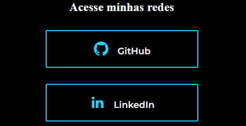 ícones e texto   do link  do  Github e Linkedin