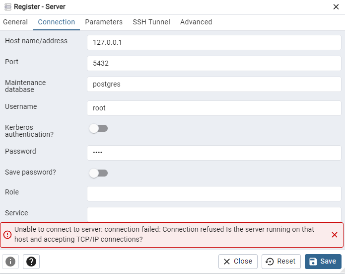 Conexão com o postgres no pgAdmin