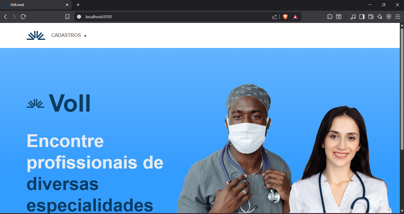 ITela de home do site