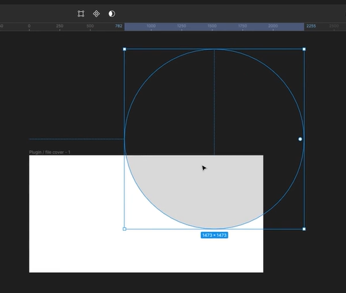 Nesta imagem consta um print da file cover com uma ellipse cinza claro e suas extremidades que extrapolam o frame ficam transparentes 