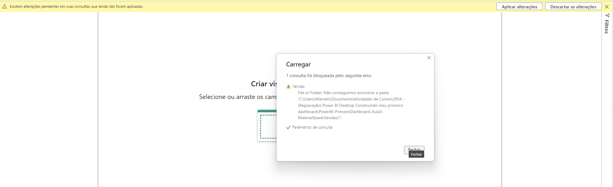 Segui os passos da Aula 02 relações e medidas, mas segue com esse erro