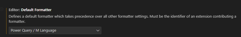 print da configuração de preferencia de formatação