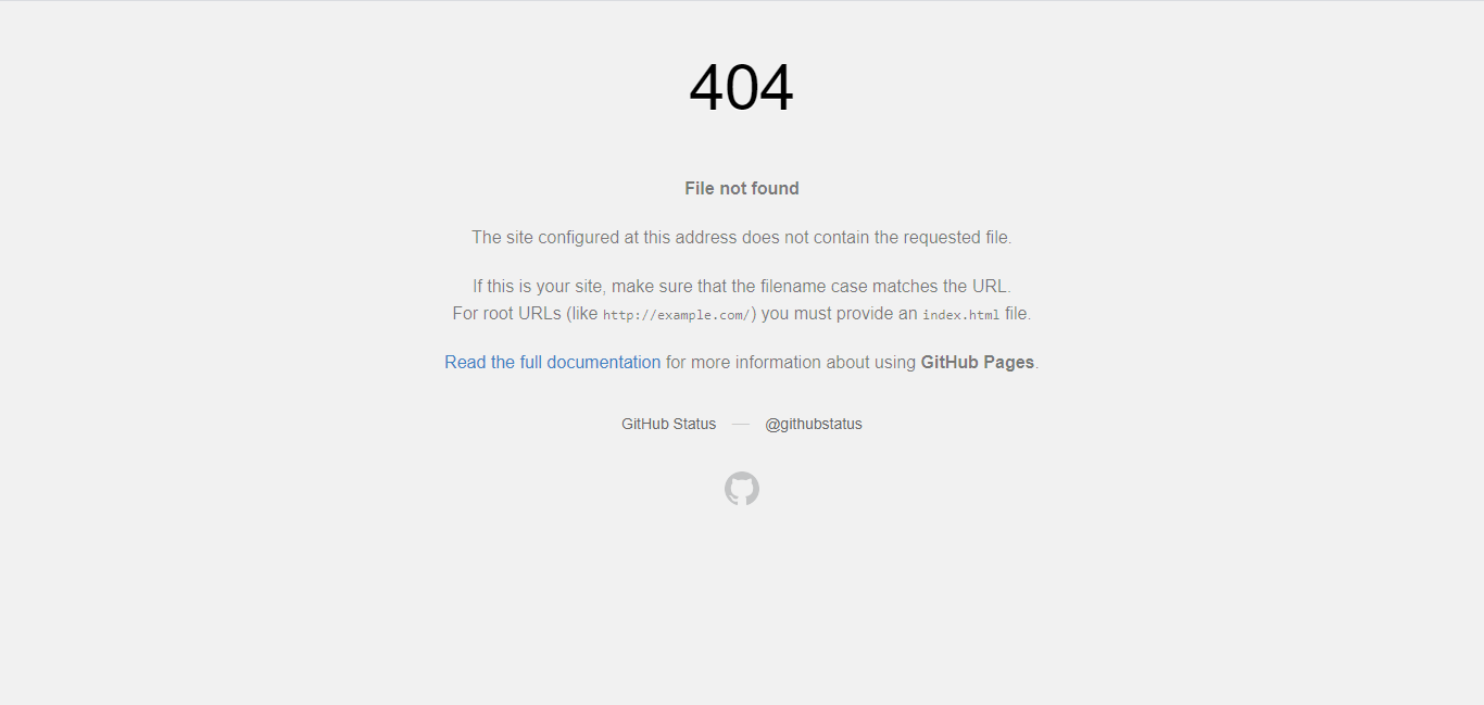 Erro 404 GitHub