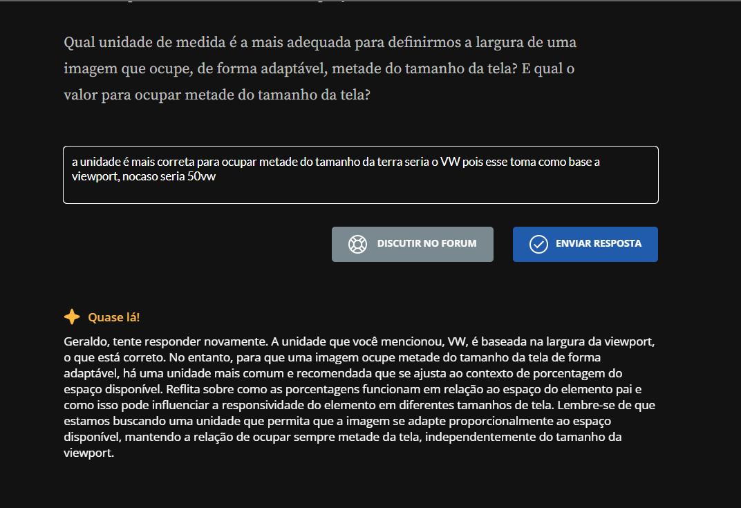 uma tela mostrando o problema do usuário relacionado ao tema de responsividade.