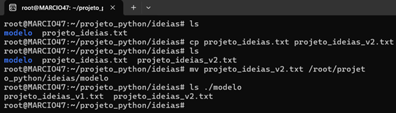 Comandos cp / mv e ls