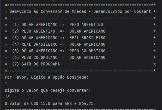 Conversor de Moedas em Java