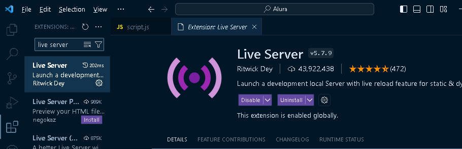 Live Server VSCODE Extension