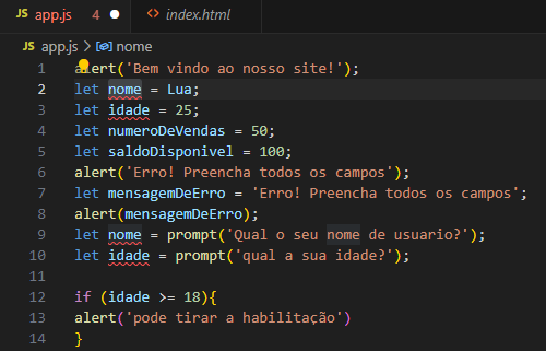Imagem com o código da aula Desafio: hora da prática do Wesley Anselmo, modificado