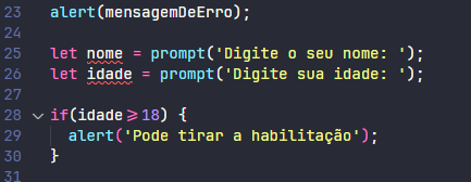 exercio de logica de programação utilizando variaveis e o operador lógico if