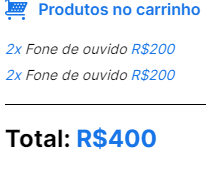 imagem  do carrinho com produtos replicado