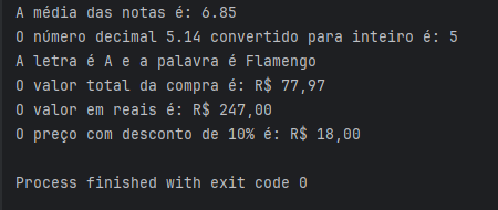 Resultado do praticando