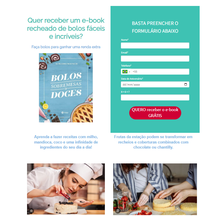 Landing Page criada por Marjoriê Cristine para o módulo de E-mail Marketing do Desenvolve Grupo O Boticário
