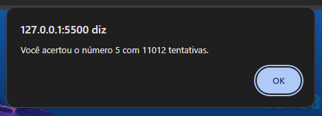 print da tela mostrando a quantidade de tentativas fora do esperado