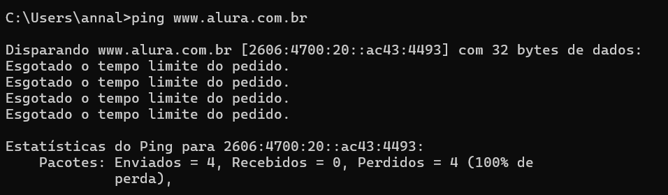 resultado do terminal