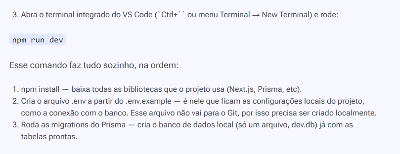 ITrecho do ítem 3 para iniciar o projeto