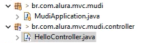 Dentro da pasta source folder "src/main/java" possui dois pacotes o primeiro se chama "br.com.alura.mvc.mundi" que é o pacote de boot e o segundo é o "br.com.alura.mvc.mundi.controller"