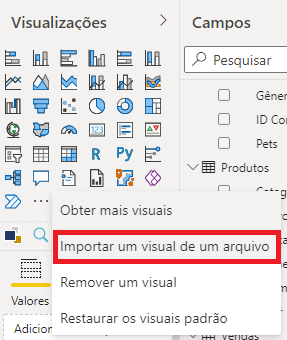 Imagem 03 - Importar um visual de um arquivo