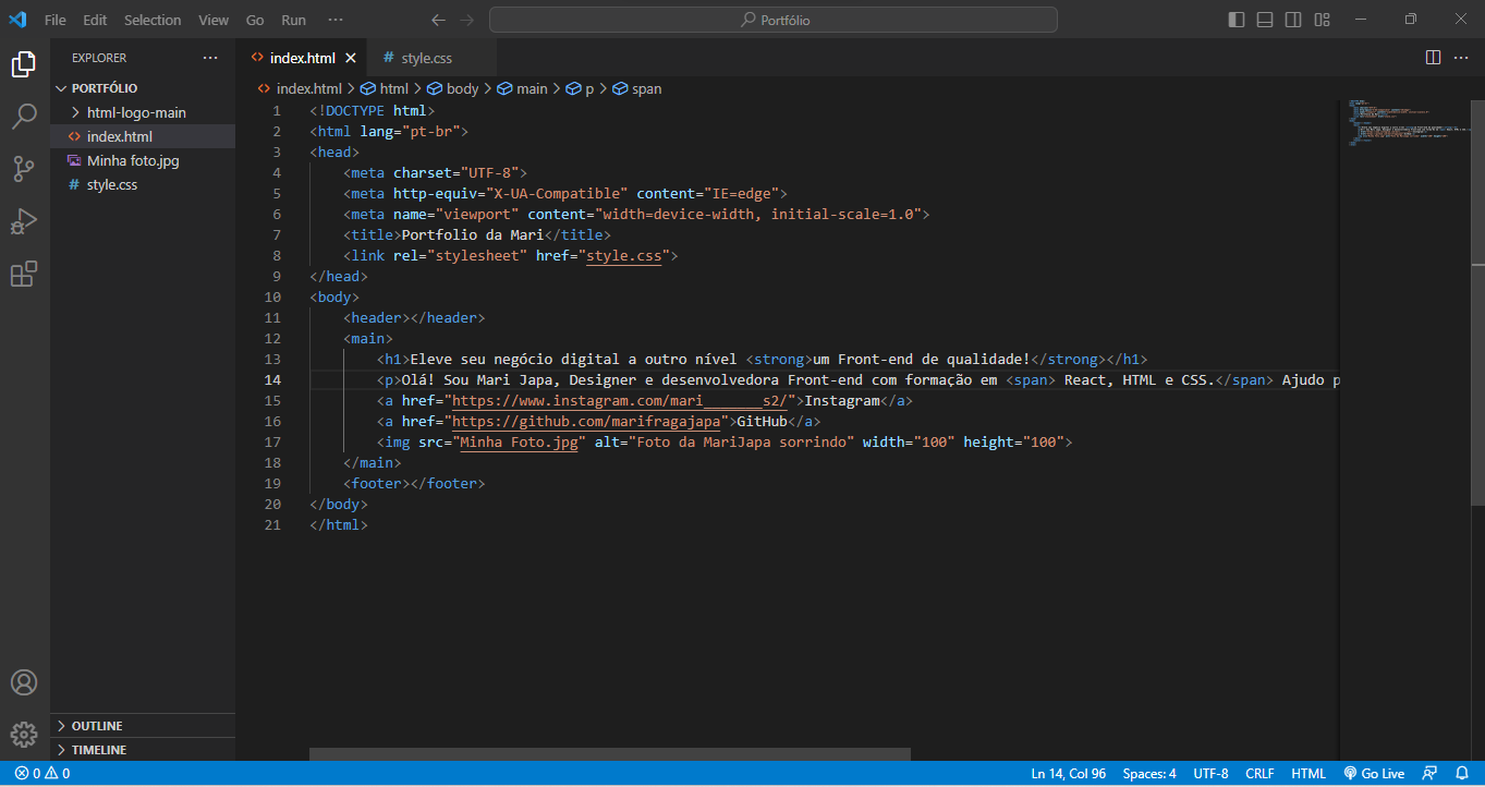 Print de imagem do aplicativo Visual Studio Code da aula projeto-alura 