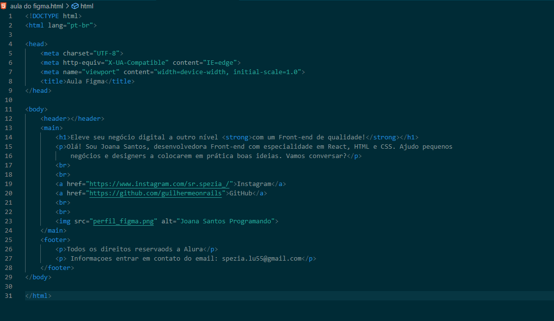 codigo baseado no layout do figma aula 03