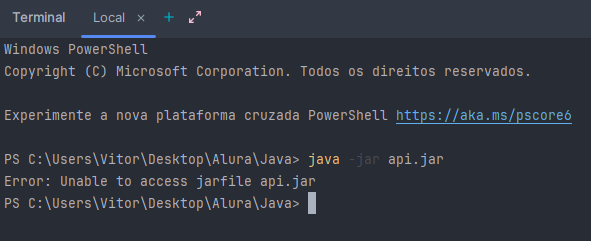 Mesmo com o path certo e executando o intellij como adm ele esta acusando esse erro