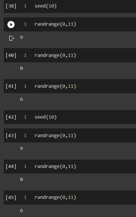 Usando seed da biblioteca numpy para manter o mesmo padrão aleatório