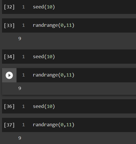 Usando seed da biblioteca numpy para manter o mesmo padrão aleatório