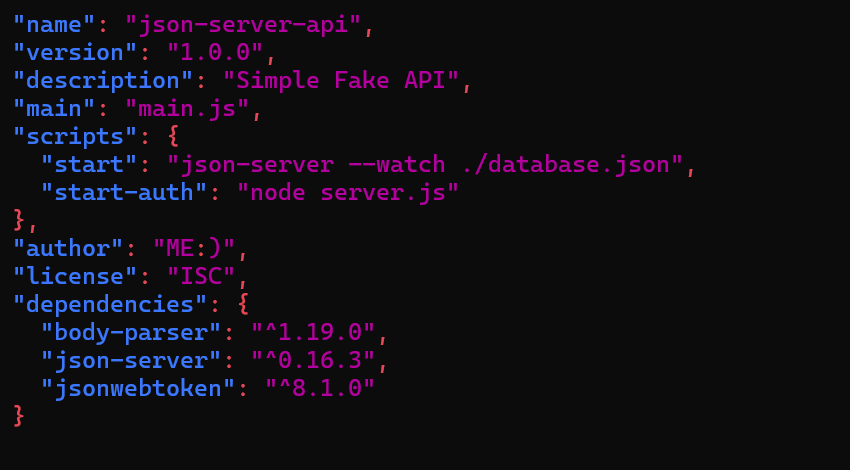 package.json completo