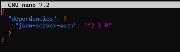 package.json vazio