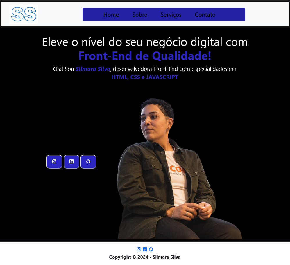 imagem de site de portfolio de desenvolvedora front-end